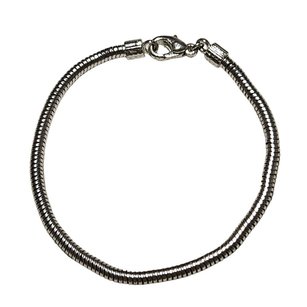 Elegant Silver Tone Snake Chain Bracelet Classic Minimalist Fashion Jewelry Wome